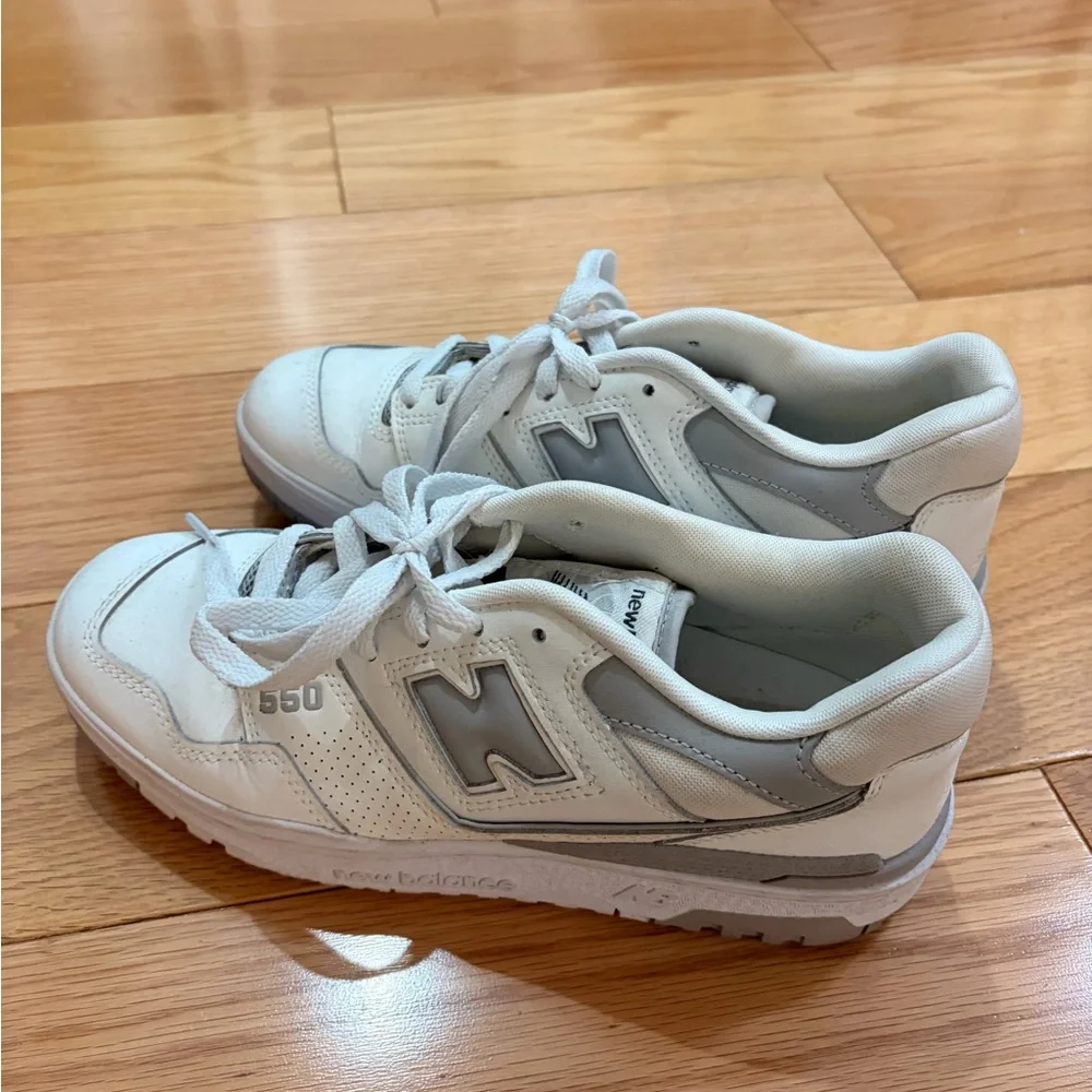New Balance 550 White and Gray Low-Top Sneakers